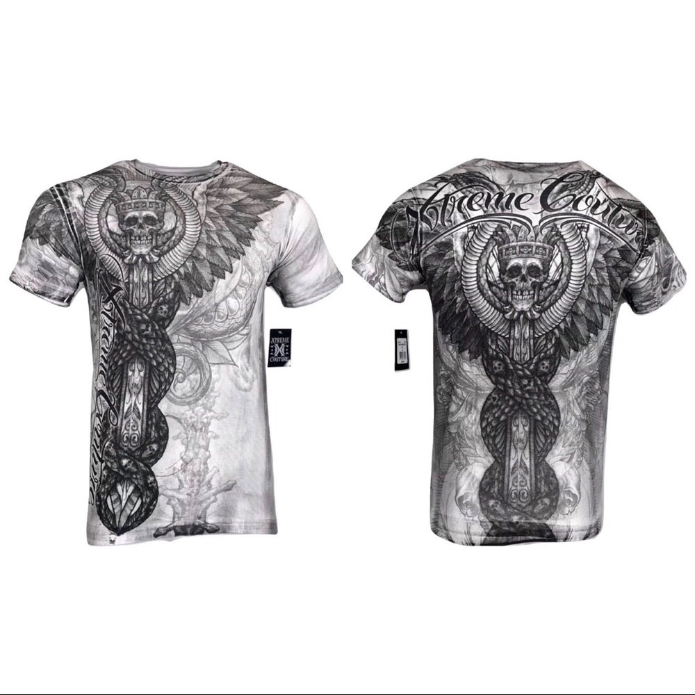 Xtreme Couture By Affliction Men T-Shirt GRAVE ROBBER Biker MMA - Picture 3 of 8